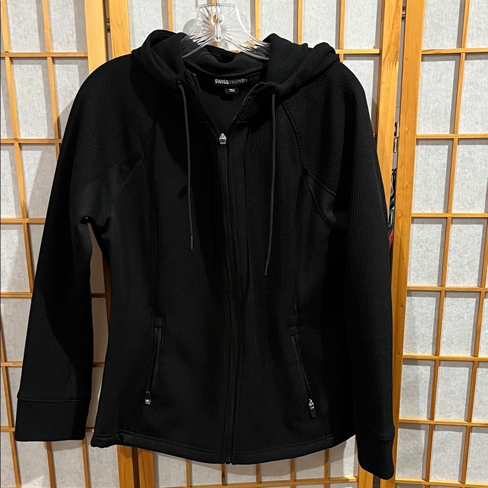 Swiss Tech Women's Black Zip-Up Hoodie